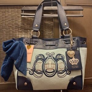 Juicy Couture Lovers Club Tote Daydreamer Tote Regal Blue Bag Purse NWT